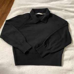 Everlane The Cashmere Collared Sweater black size small GUC